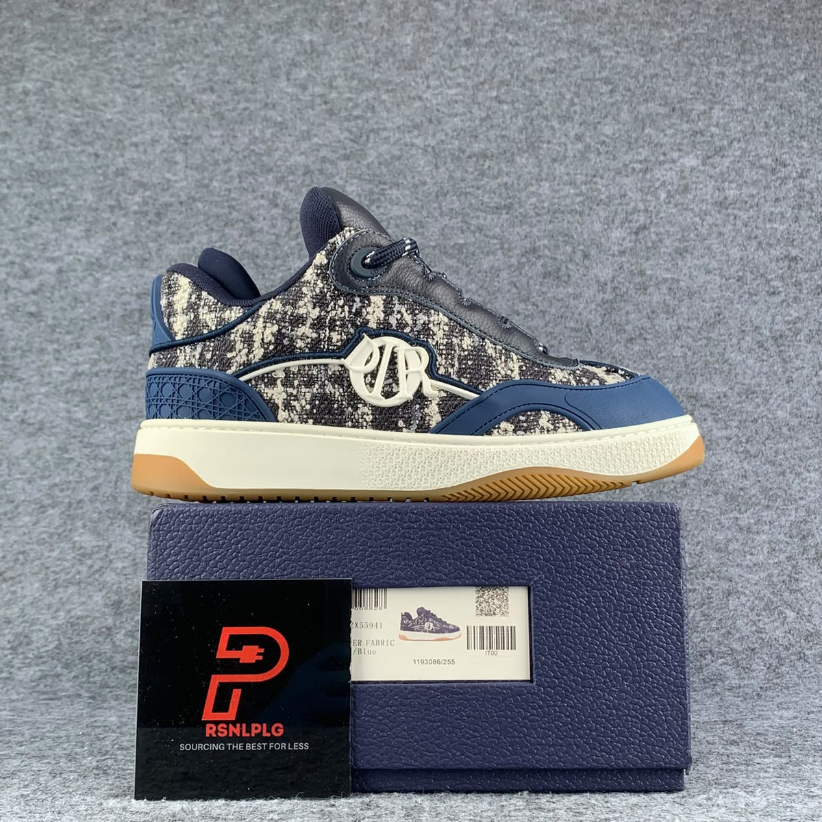 Dior B9S Skater Sneakers 'Dark Navy Tweed'